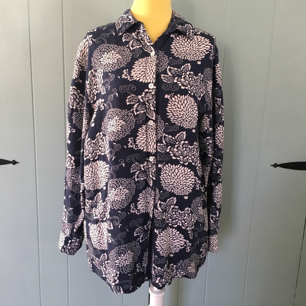 Soft Surroundings Button Up Tunic Blouse
